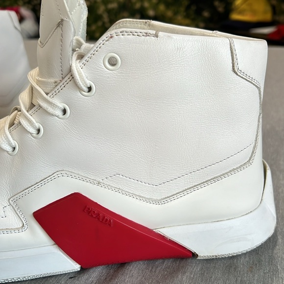 PRADA LINEA ROSSA HIGH TOP SNEAKERS 👟 Made in ITALY 🇮🇹 - Picture 6 of 17
